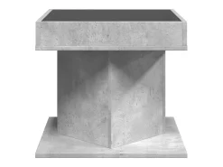 Mesa de centro y LED madera ingeniería gris hormigón 50x50x45cm