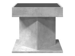 Mesa de centro y LED madera ingeniería gris hormigón 50x50x45cm