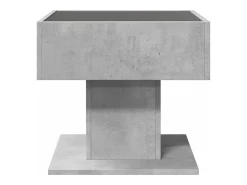 Mesa de centro y LED madera ingeniería gris hormigón 50x50x45cm