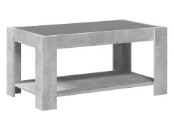 Mesa de centro y LED madera ingeniería gris hormigón 93x53x45cm