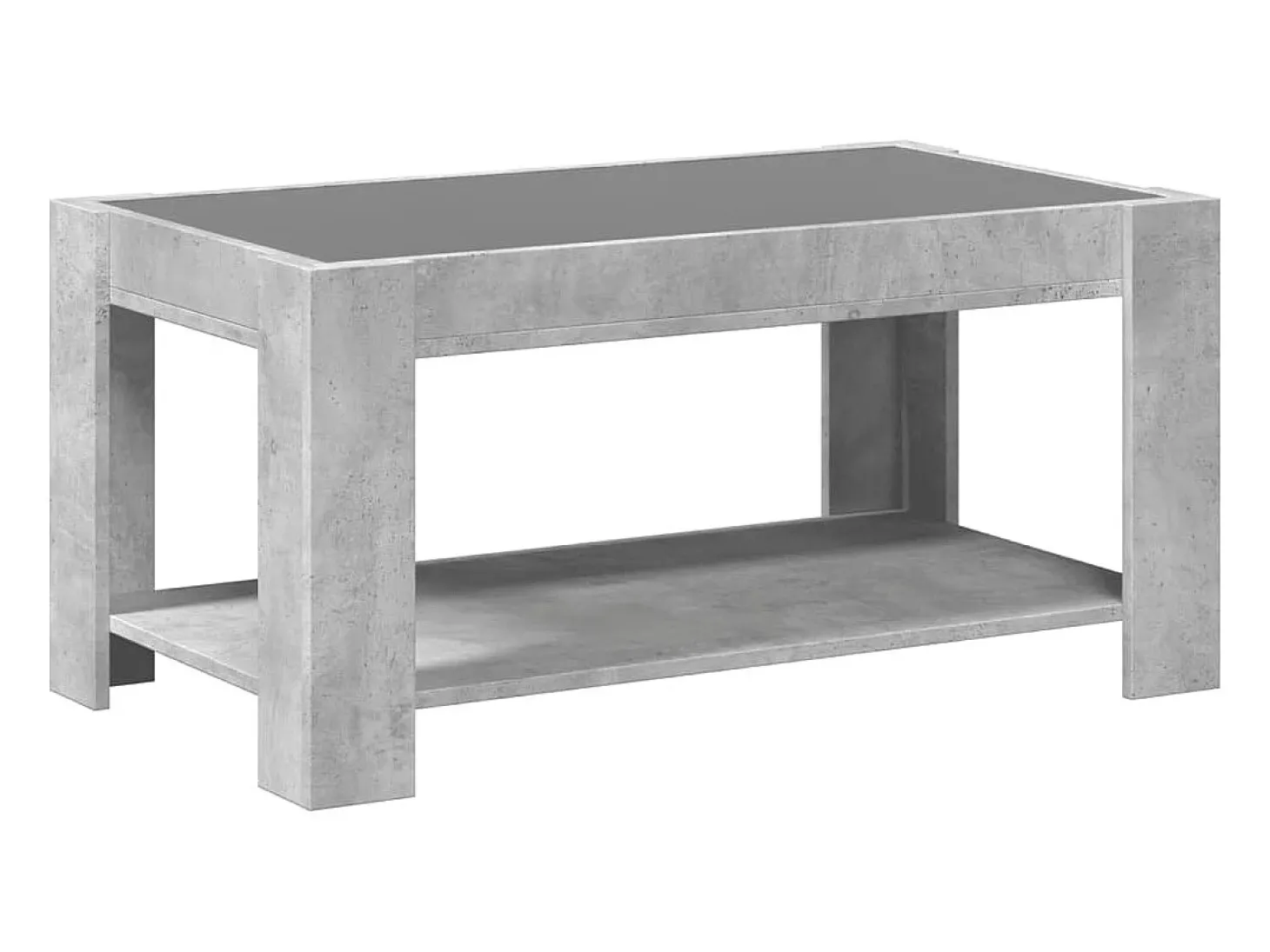 Mesa de centro y LED madera ingeniería gris hormigón 93x53x45cm