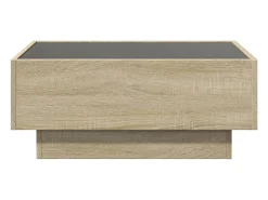 Mesa de centro y LED madera ingeniería roble Sonoma 70x50x30 cm