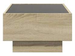 Mesa de centro y LED madera ingeniería roble Sonoma 70x50x30 cm