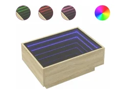 Mesa de centro y LED madera ingeniería roble Sonoma 70x50x30 cm