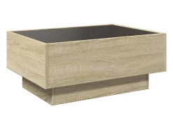 Mesa de centro y LED madera ingeniería roble Sonoma 70x50x30 cm