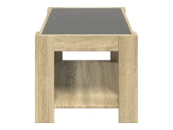 Mesa de centro y LED madera ingeniería roble Sonoma 93x53x45 cm