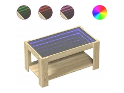 Mesa de centro y LED madera ingeniería roble Sonoma 93x53x45 cm
