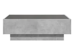 Mesa de centro y LED madera ingeniería gris hormigón 90x50x30cm