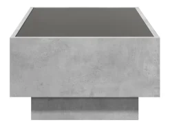 Mesa de centro y LED madera ingeniería gris hormigón 90x50x30cm