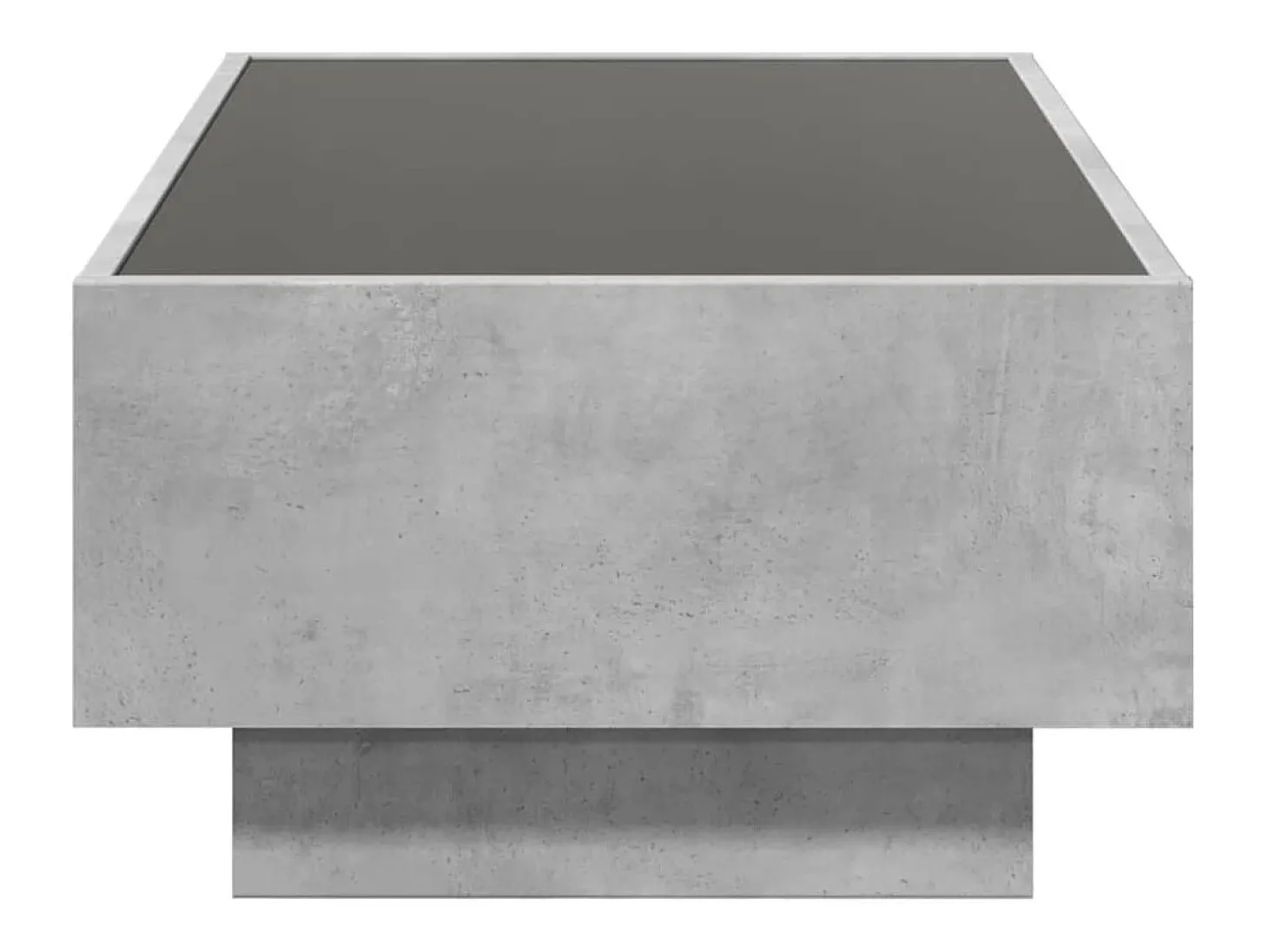 Mesa de centro y LED madera ingeniería gris hormigón 90x50x30cm