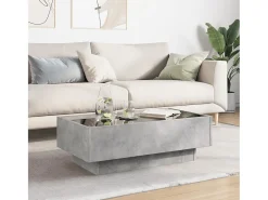Mesa de centro y LED madera ingeniería gris hormigón 90x50x30cm