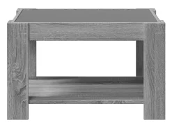 Mesa de centro y LED madera ingeniería gris Sonoma 73x53x45 cm