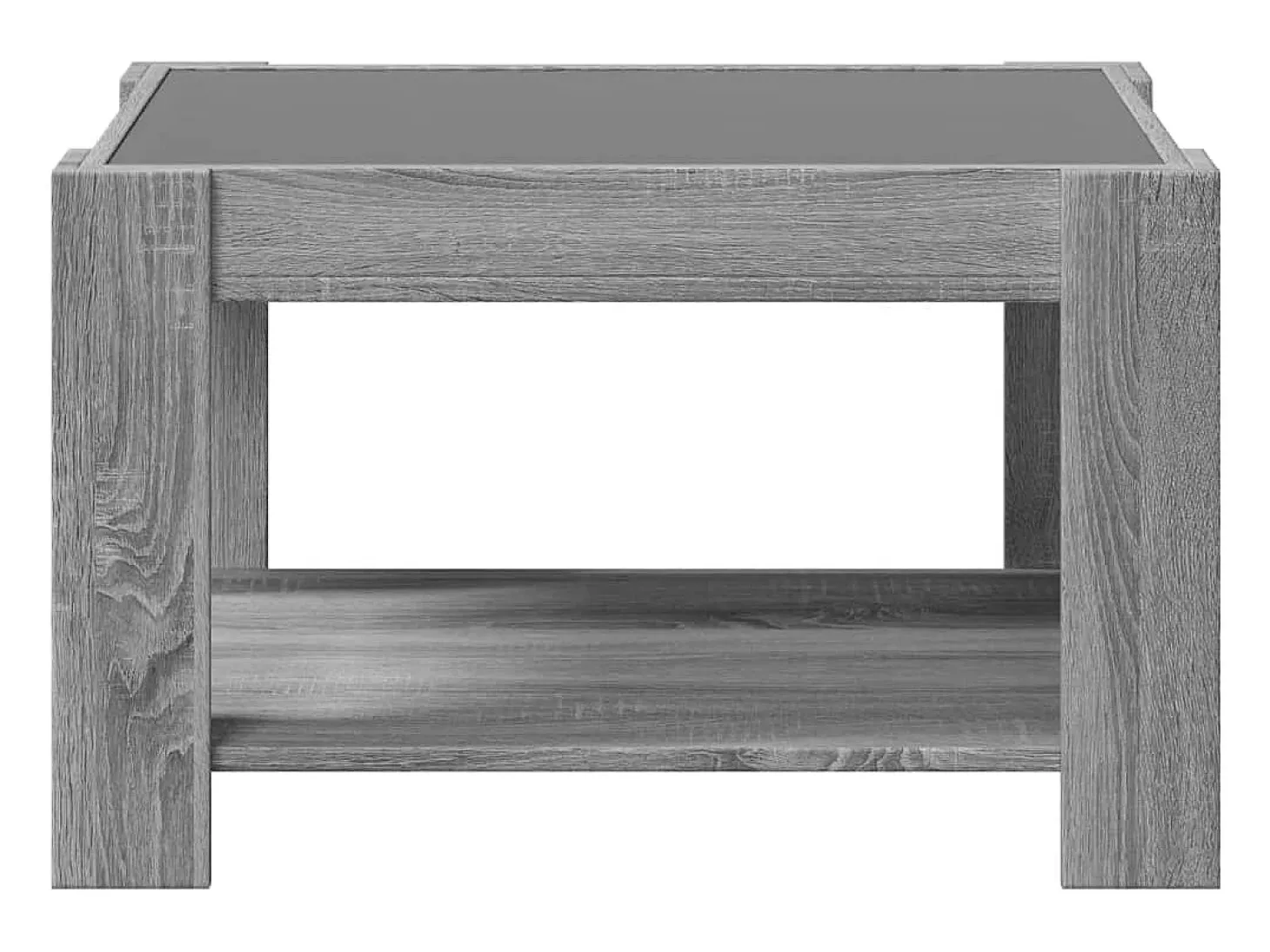 Mesa de centro y LED madera ingeniería gris Sonoma 73x53x45 cm