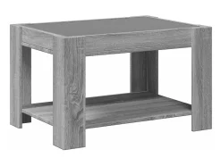 Mesa de centro y LED madera ingeniería gris Sonoma 73x53x45 cm