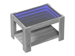 Mesa de centro y LED madera ingeniería gris Sonoma 73x53x45 cm