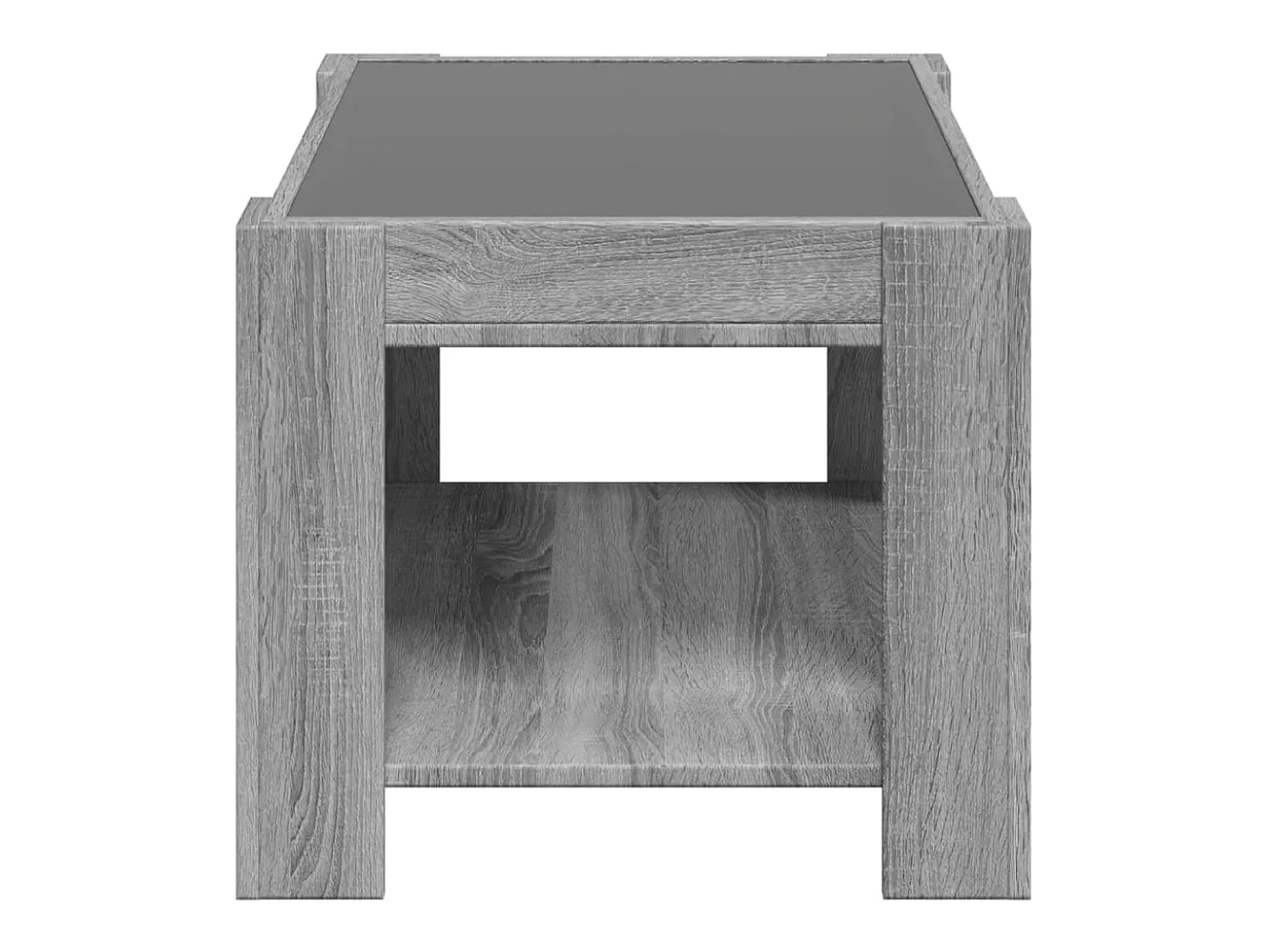 Mesa de centro y LED madera ingeniería gris Sonoma 73x53x45 cm