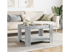 Mesa de centro y LED madera ingeniería gris Sonoma 73x53x45 cm