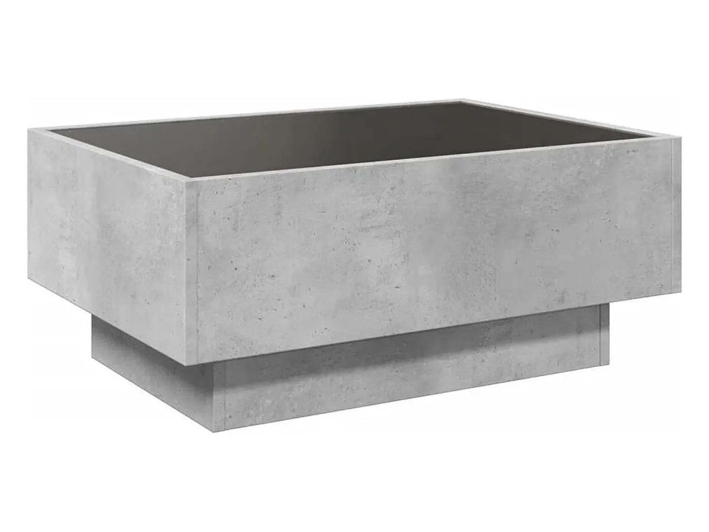 Mesa de centro y LED madera ingeniería gris hormigón 70x50x30cm