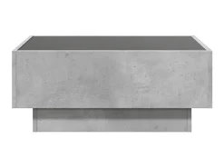 Mesa de centro y LED madera ingeniería gris hormigón 70x50x30cm