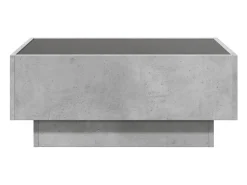 Mesa de centro y LED madera ingeniería gris hormigón 70x50x30cm