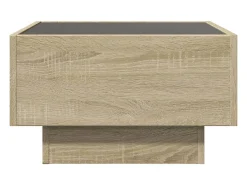 Mesa de centro y LED madera ingeniería roble Sonoma 50x50x30 cm