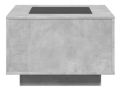 Mesa de centro y LED madera ingeniería gris hormigón 60x60x40cm