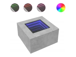 Mesa de centro y LED madera ingeniería gris hormigón 60x60x40cm