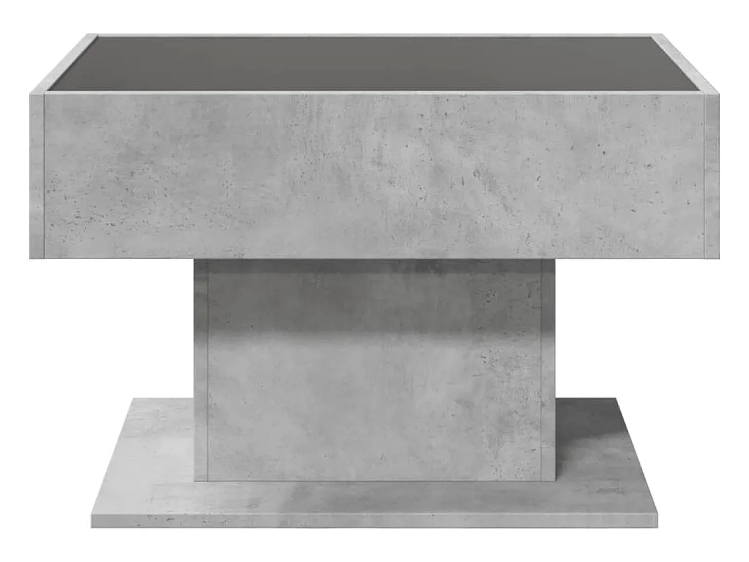 Mesa de centro y LED madera ingeniería gris hormigón 70x50x45cm
