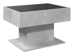 Mesa de centro y LED madera ingeniería gris hormigón 70x50x45cm