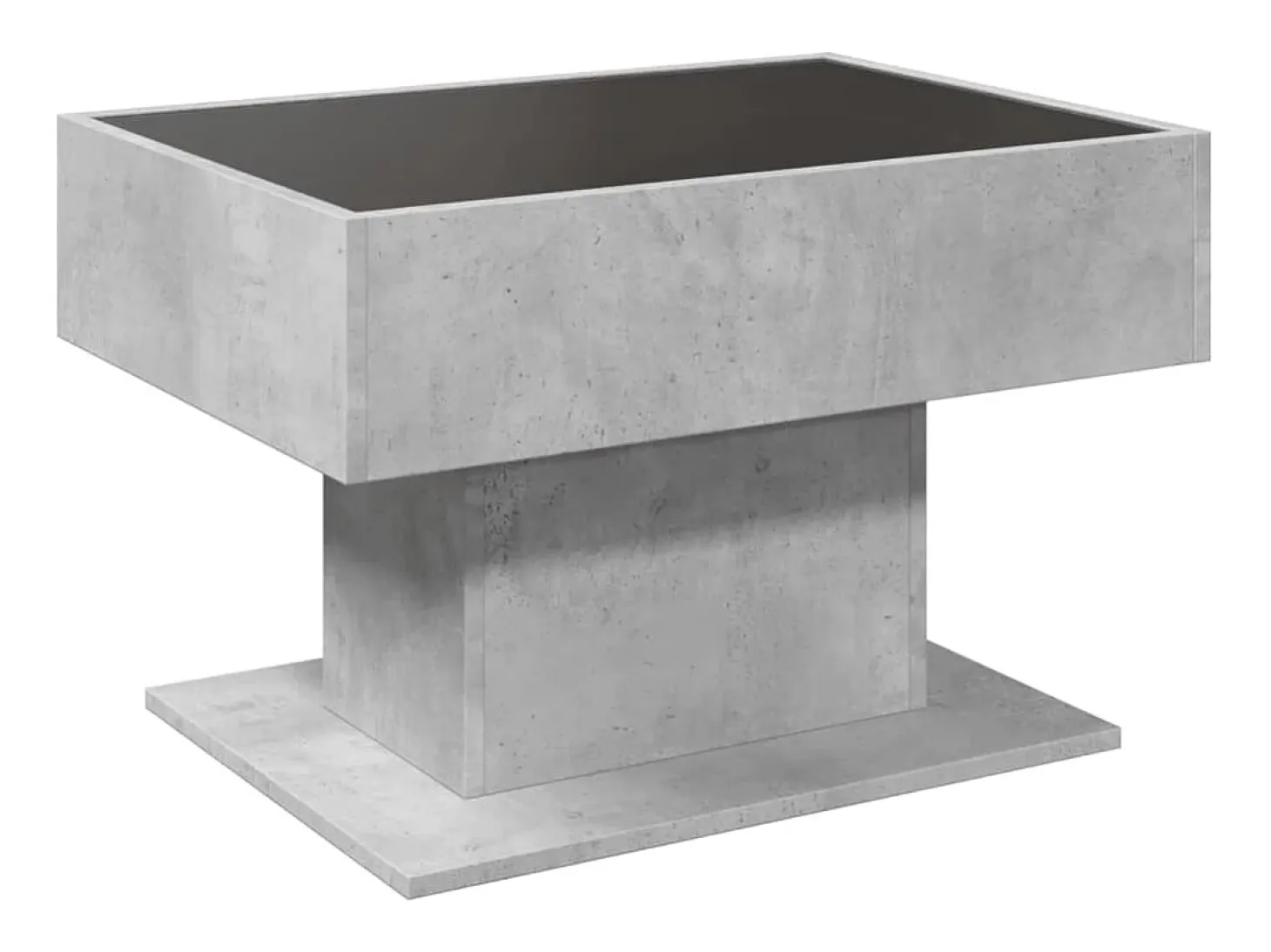 Mesa de centro y LED madera ingeniería gris hormigón 70x50x45cm