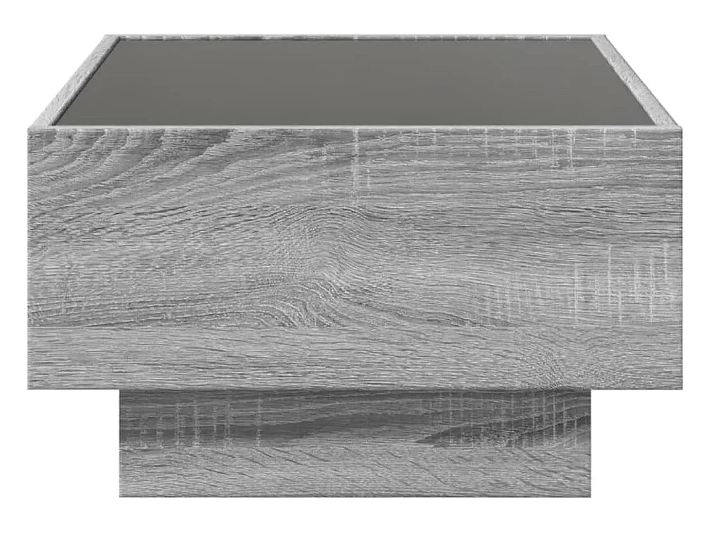 Mesa de centro y LED madera ingeniería gris Sonoma 70x50x30 cm