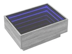Mesa de centro y LED madera ingeniería gris Sonoma 70x50x30 cm