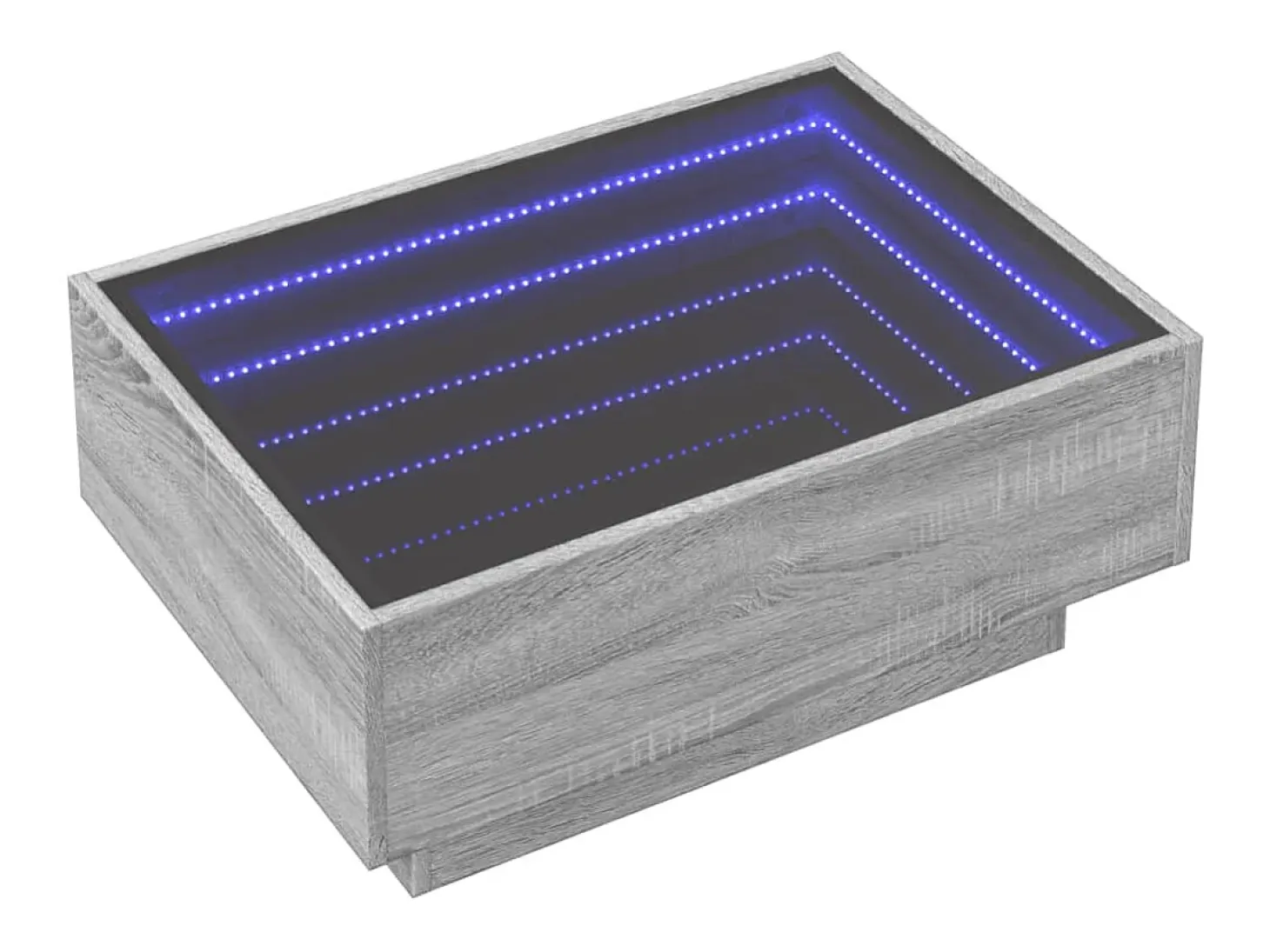 Mesa de centro y LED madera ingeniería gris Sonoma 70x50x30 cm