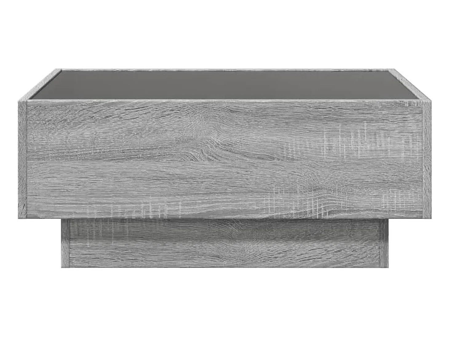 Mesa de centro y LED madera ingeniería gris Sonoma 70x50x30 cm