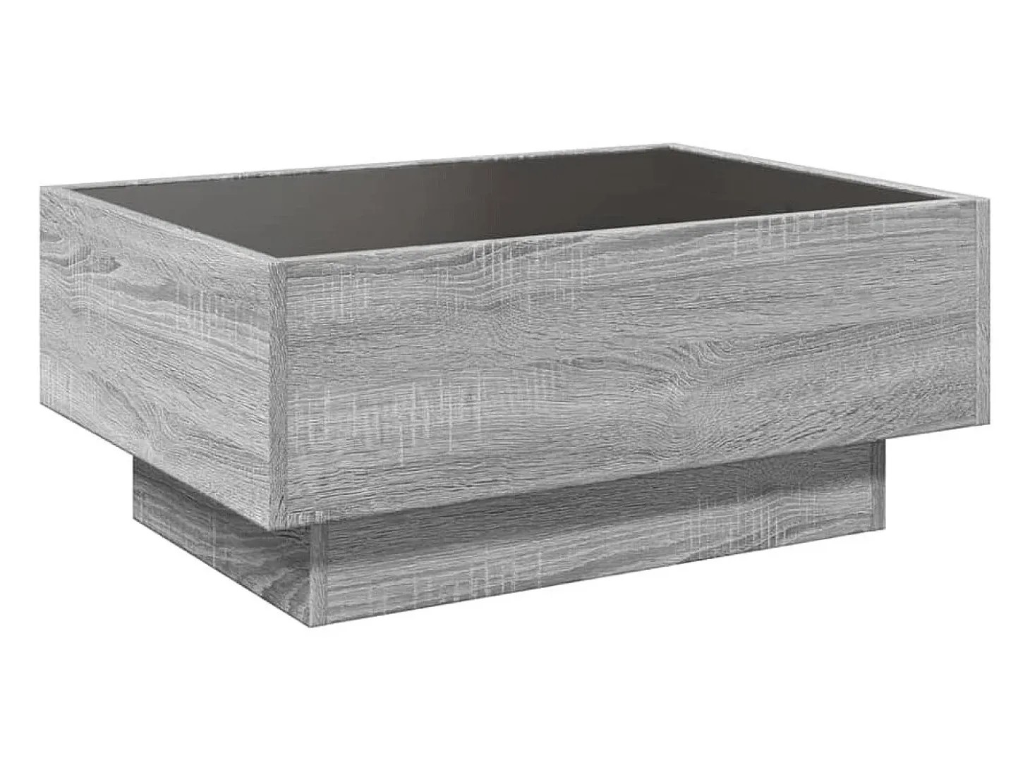 Mesa de centro y LED madera ingeniería gris Sonoma 70x50x30 cm