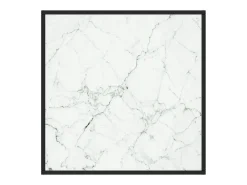 Mesa de centro-Mesa auxiliar negra con vidrio de mármol blanco 80x80x35 cm SHL4185