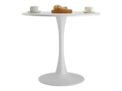 Mesa de Conjunto SucceBuy Mesa de Comedor Redonda de Madera de 80 cm para 2-4 Personas (Solo Mesa)