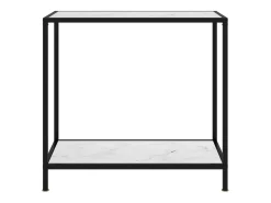 Mesa de consola blanco vidrio templado 80x35x75 cm