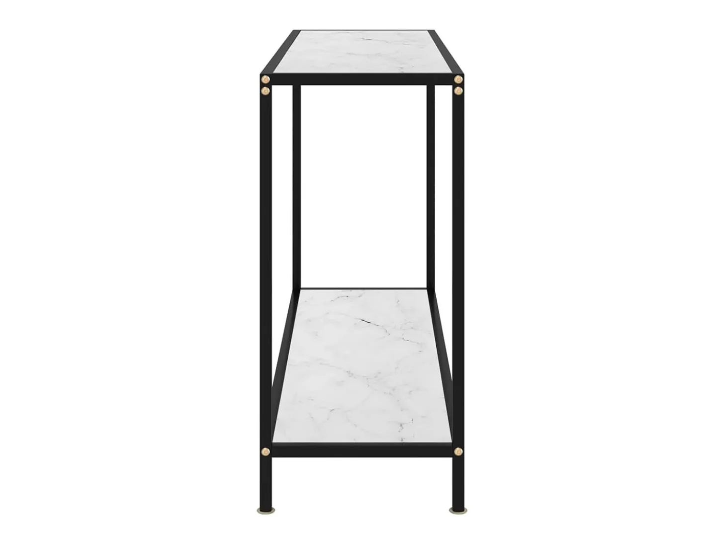 Mesa de consola blanco vidrio templado 120x35x75 cm