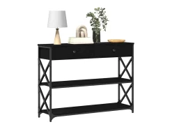 Mesa de Consola con cajón Roble negro 100 x 28 x 75 cm