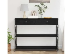 Mesa de Consola con cajón Roble negro 100 x 28 x 75 cm
