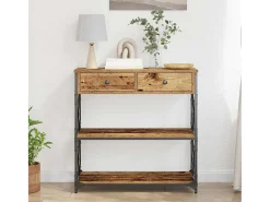 Mesa de Consola con cajón Madera vieja 75 x 28 x 75 cm