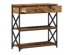 Mesa de Consola con cajón Madera vieja 75 x 28 x 75 cm