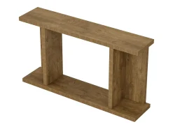 Mesa de consola de 140 cm, mesa de sofá rústica de 2 niveles para entrada detrás del sofá