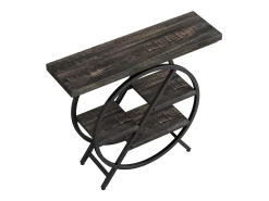 Mesa de consola de 4 niveles, mesa de entrada de 100 cm con estructura metálica geométrica