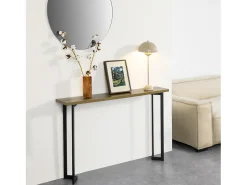 Mesa de Consola Mesa de Entrada Recibidor Estructura y Patas de Metal, Estilo Industrial 120 x 75 x 20 cm FSB50-PF SoBuy ES