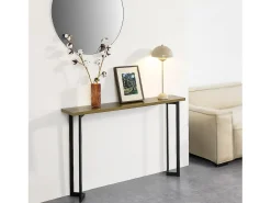 Mesa de Consola Mesa de Entrada Recibidor Estructura y Patas de Metal, Estilo Industrial 120 x 75 x 20 cm FSB50-PF SoBuy ES
