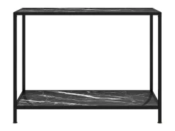 Mesa de consola negro vidrio templado 100x35x75 cm