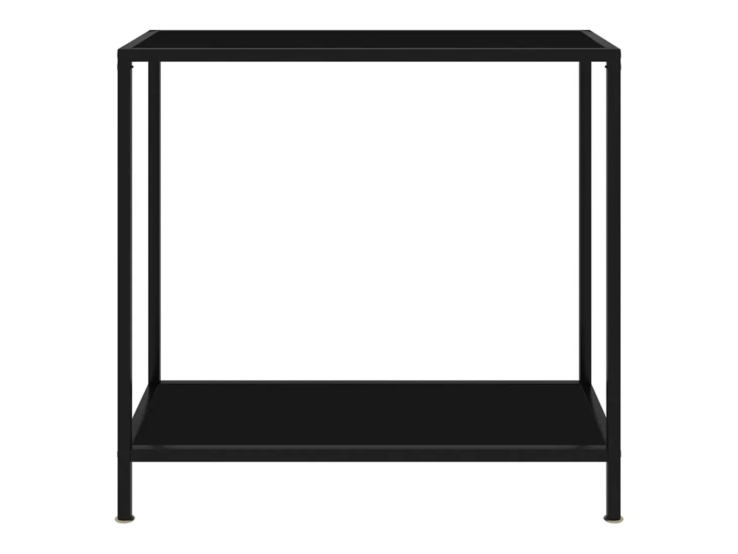 Mesa de consola negro vidrio templado 80x35x75 cm
