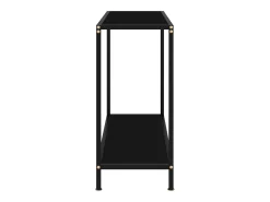 Mesa de consola negro vidrio templado 80x35x75 cm